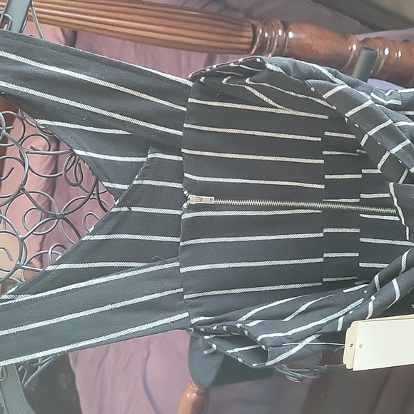 NWT GB Girls Sz 8 black and white striped top jumpsuit - Picture 6 of 11